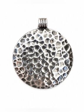 Vintage Sterling Silver 925 Hammered Moon Pendant